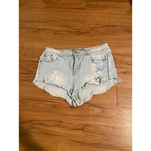 Denim short shorts